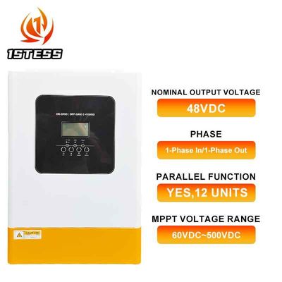 5.5KW 6.2KW Solar Hybrid Inverter on Off Grid Hybrid Inverter MPPT Pure Sine Wave Single Phase 48V 6.2KW Hybrid Solar Inverter